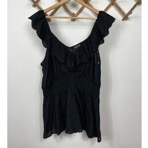 City Chic Eyelet Sleeveless Peplum Top Women's Size L/20